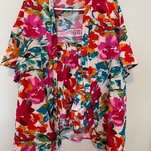 SHEIN Red and Pink Short Sleeve Set.